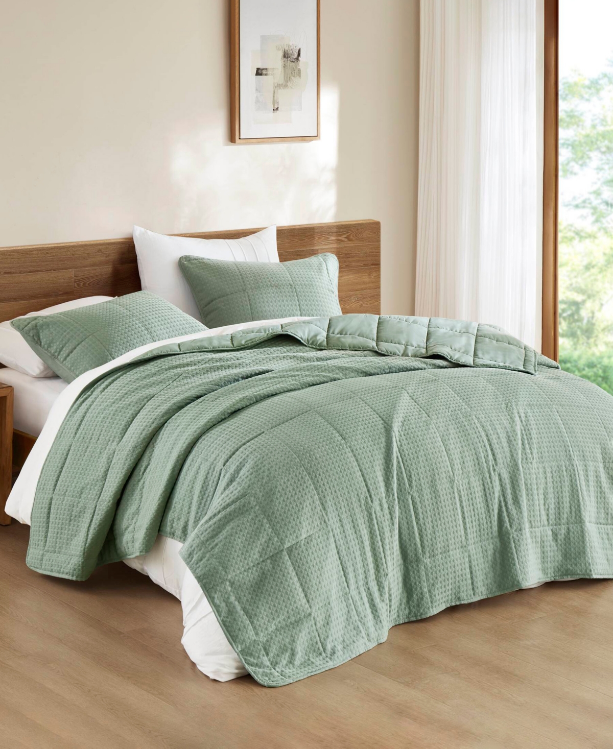 510 Design Mina Waffle Weave Textured 3-Pc. Quilt Set, King/California King