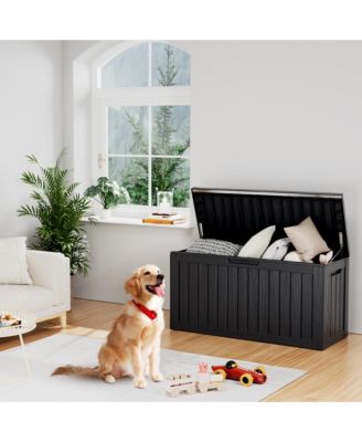 80 Gal. Waterproof Outdoor Resin Storage Deck Box with Lockable Lid