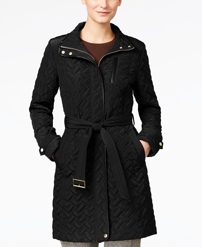 Cole Haan Quilted Belted Coat Macy's