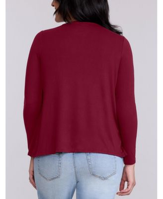Maternity Motherhood Crewneck Long Sleeve Draped Nursing Tee