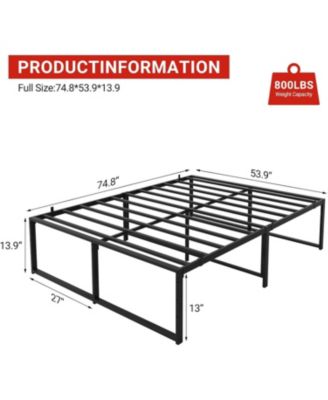 gaomon Metal Platform Bed Frame with Storage, Heavy Duty Bed Frame, Noise Free Mattress Frame with Strong Support Slats for Bed - Full