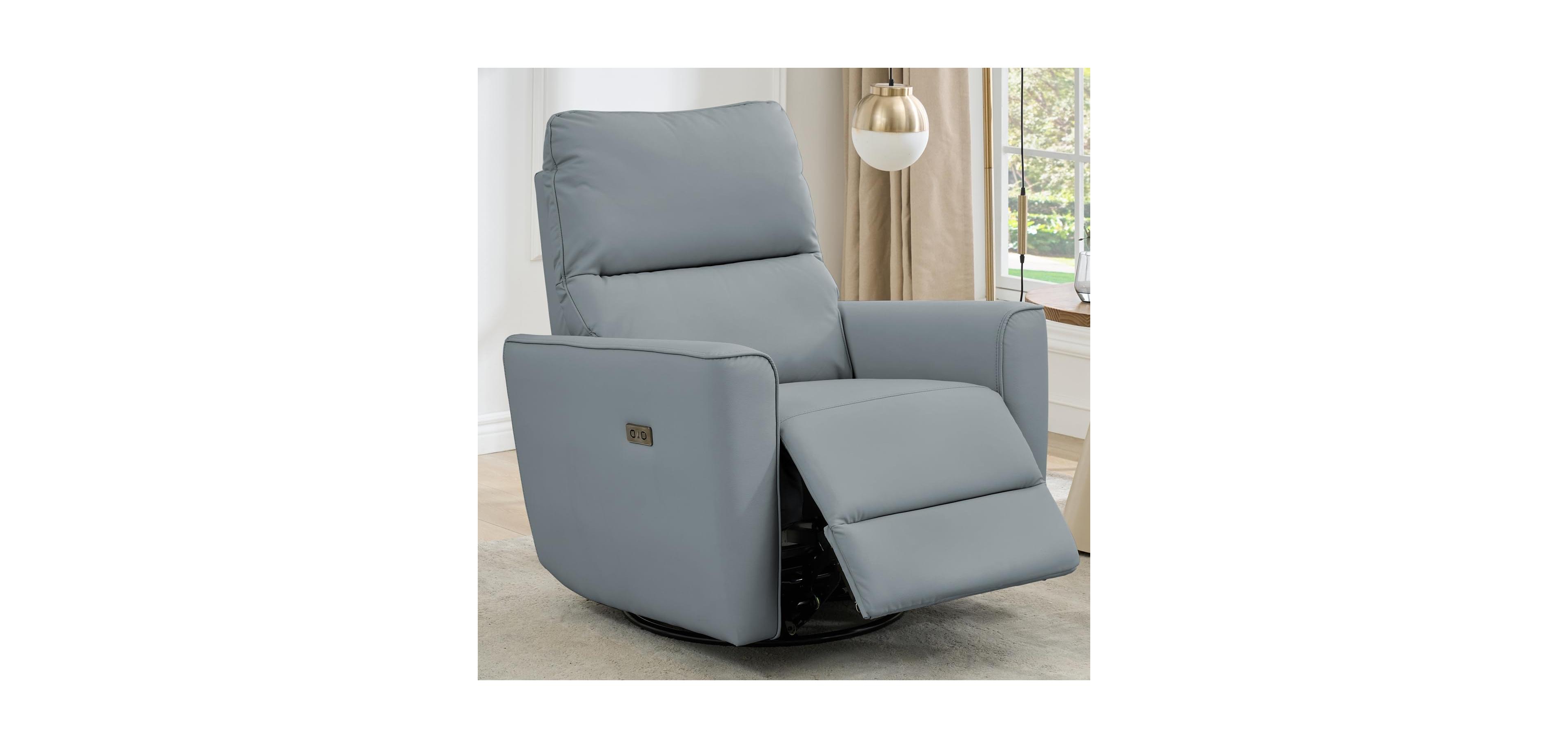 gaomon Power Recliner Chair Swivel Rocking Glider Pu Leather Upholstered Glider Recliner Nursery Chair