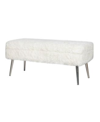 Huggy Luxury Plush Faux Fur Upholstered Storage Bench