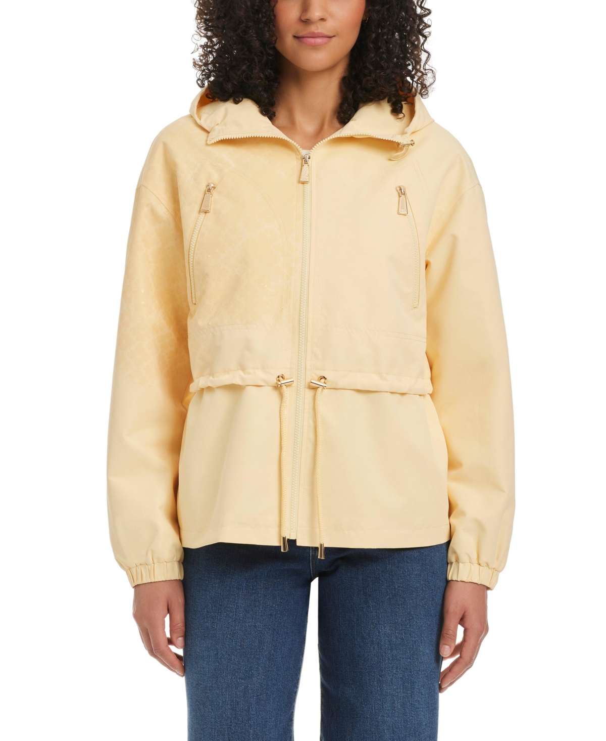 kate spade new york Women's Magic Print Cropped Anorak With Attached Hood