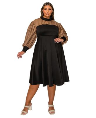 Women's Plus Size Calissa Colorblock Midi Dress