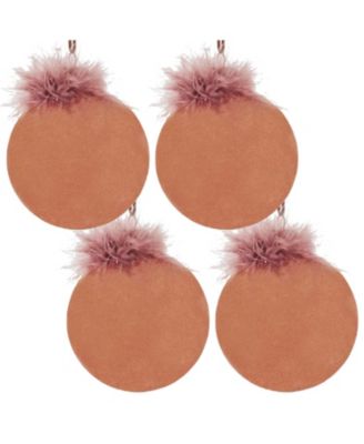 4.7" Glass Christmas Ball Ornaments Decorative Hanging Tree Ornaments Set of 4