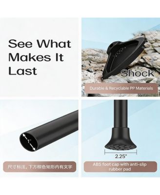 Extendable Rustproof Stainless Shower Caddy with 4 Shelves for Easy Drainage and Stability