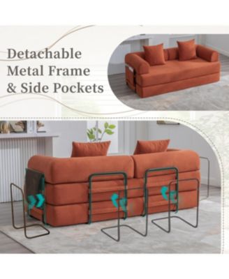 Foldable & Compressible Sofa with Metal Frame for Small Spaces