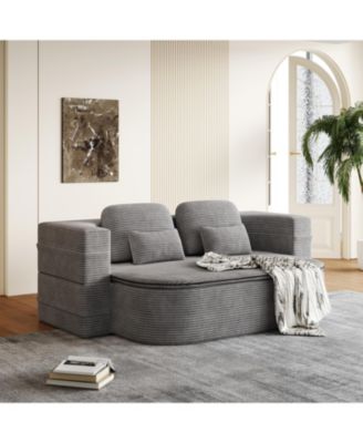 75" Foldable Sofa Bed with Blanket