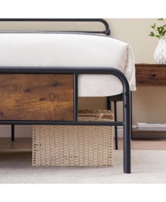 Queen Bed Frame with Headboard and Footboard, All-Metal Support Frame, Under-Bed Storage Available, Box Spring Free