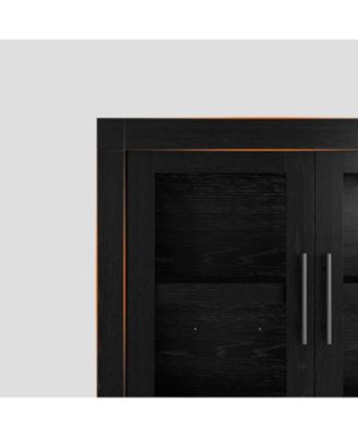 70.8" Sideboard Buffet Cabinet with 4 Glass Doors, Farmhouse Modern Accent Storage Cabinet