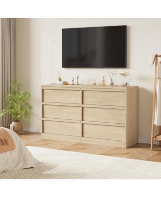 6-Drawer Dresser for Bedroom, Wooden Chest of Drawers