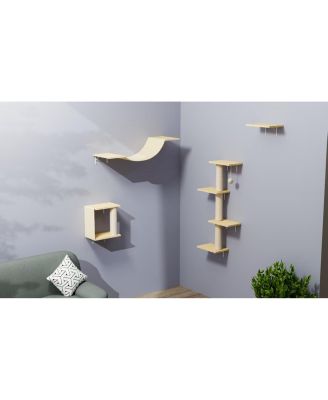 Modern Wall-Mounted Cat Furniture 4pcs
