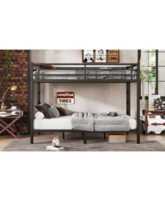 Metal Queen/Queen Bunk Bed - Space-Saving, Noise-Reduced