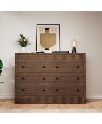 6-Drawer Dresser for Bedroom, 47" Wide Wooden Chest of Drawers