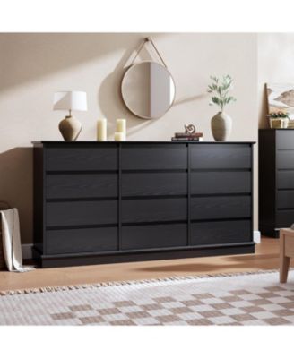 12-Drawer Dresser for Bedroom, Large Double Chest of Drawers with Deep Storage & Wide Top