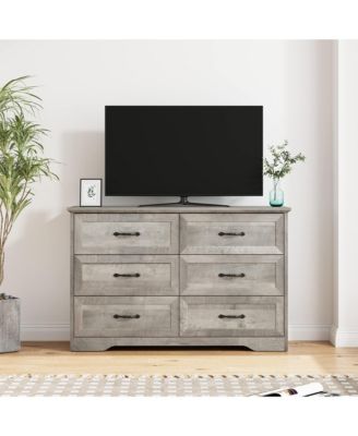 Modern 6-Drawer Dresser for Bedroom, Wide Chest of Drawers Storage Organizer