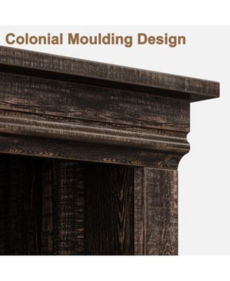 Farmhouse Bookcase with Doors, 5-Tier 70" Tall Bookshelf with Storage Cabinet for Living Room