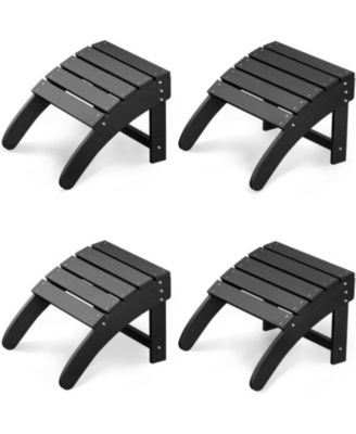 Adirondack Ottoman Foot Rest, Weather-Resistant Patio Footrest for Chairs, Resin Outdoor Lawn & Backyard, 4-Pack