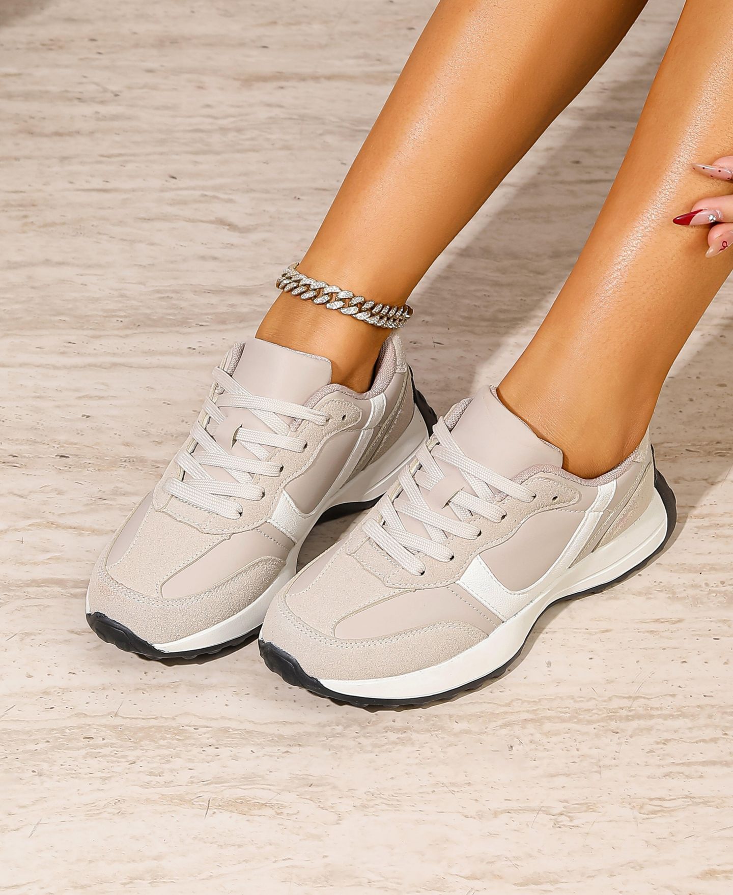 Женские кроссовки BERNESS Beyonce Retro Lace-Up, цвет: Бежевый — фото 6