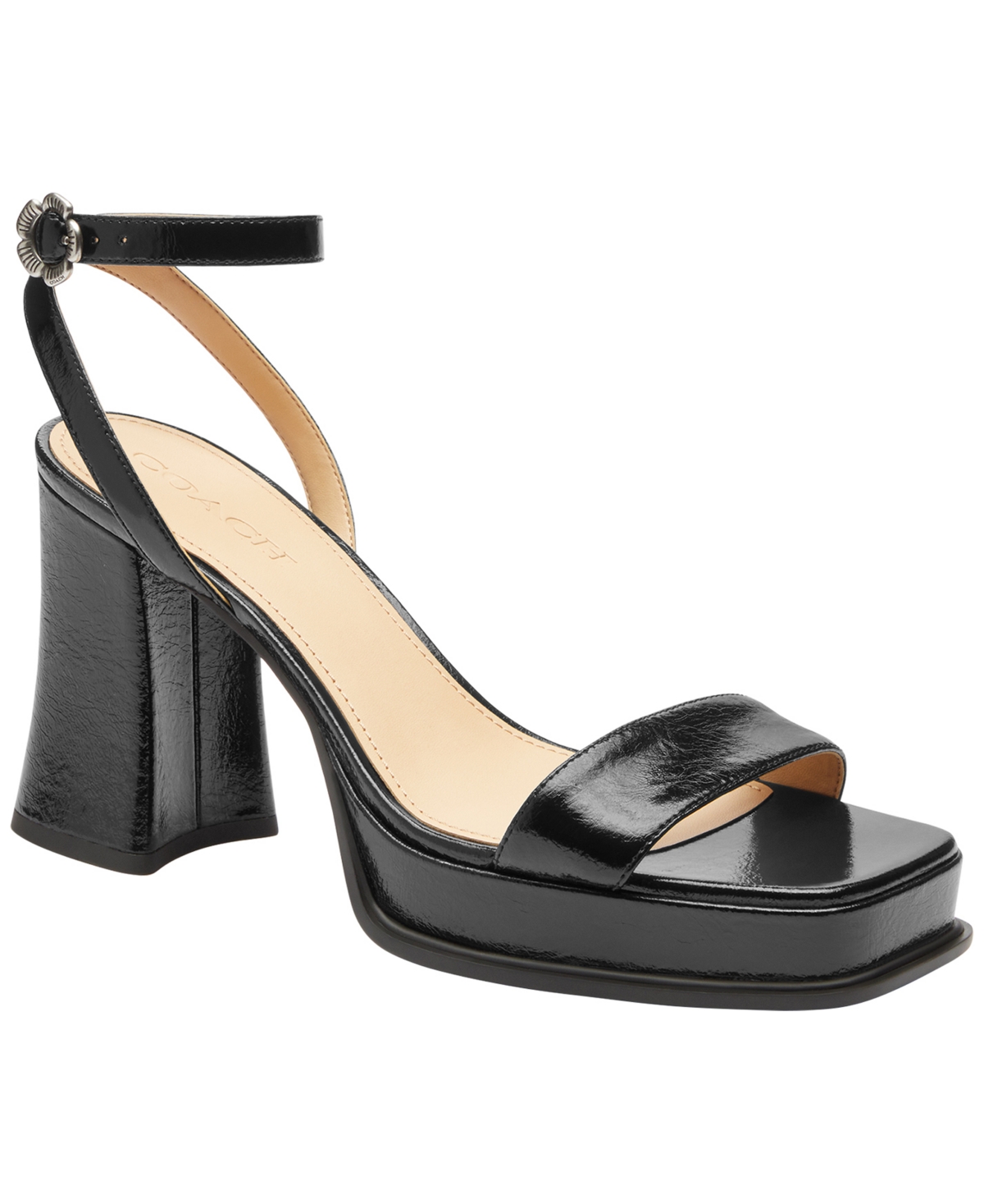 Coach Women's Tea Rose Square Toe Platform Sandals