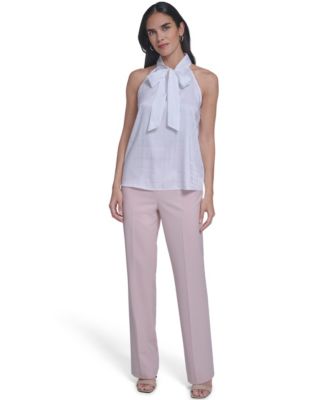 Women's Sleeveless Tie Neck Blouse