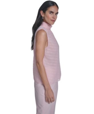 Women's Novelty Mock Neck Sleeveless Top