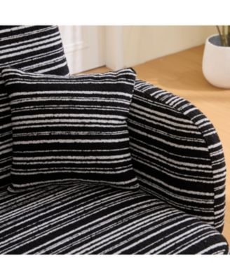 Modern two-seater sofa with armrests, pillows, and storage pockets