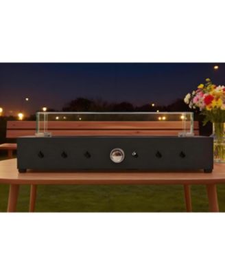 28-Inch Rectangle Fire Pit, 40000BTU Outdoor Propane, Wind-Resistant, Durable Iron