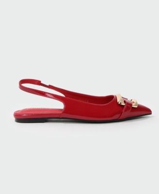 Women's Caeli Slingback Flats with Gold Tone Buckle