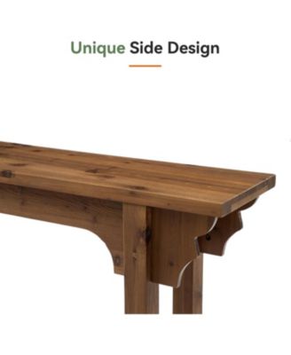 63" Solid Wood Entryway Table, Mid-Century Modern Console Table for Living Room, Entrance, Hallway, Foyer