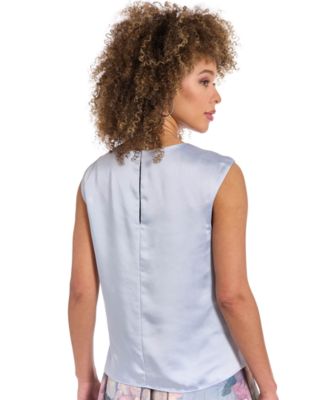 Women's Tucked Beaded Crew Neck Top