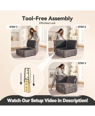 128''×96'' Modular Sectional Sofa , 8-Piece U-Shaped Deep Seat Cloud Couch with Chaise Ottoman