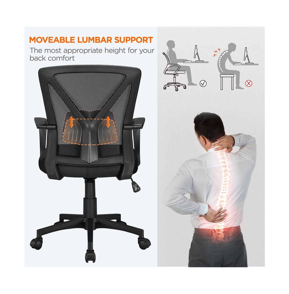 Yaheetech Mesh Office Chair Mid Back Desk Adjustable Swivel