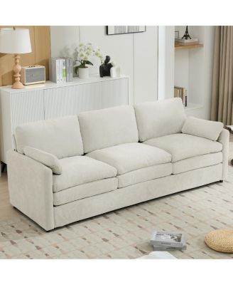 Streamdale Gray 89" Cozy Upholstered 3-Seater Oversized Comfy Cloud Sofa with Plush Double Cushions.