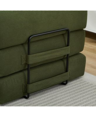 Folding Sofa Bed, 78.5" Convertible Couch with 2 Pillows, Fold Out Mattress