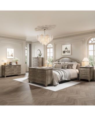 6-Drawer Dresser, Wooden Storage Chest with Metal Handles, Large Wide Dresser TV Stand