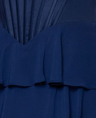 Juniors' Sweetheart Chiffon Tiered Lace-Up Back Corset Ball Gown