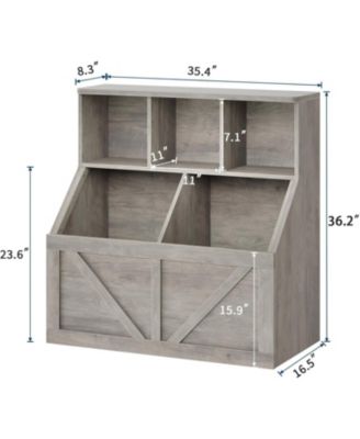 Kids Toy Storage Organizer with Bookshelf, Toy Storage Cabinet