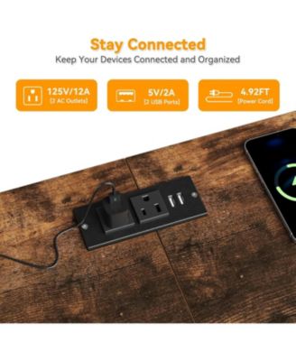 63.3" Wide 10-Drawer Dresser TV Stand for Bedroom and Living Room, Brown