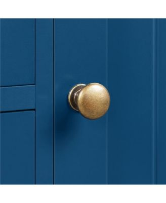 Wooden Bathroom Cabinet 32.5-Inch Height with 4 Drawers and Cupboard