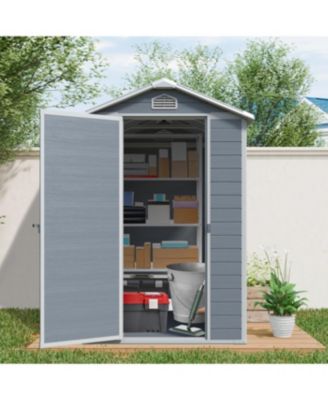 Streamdale 4x6ft Resin Outdoor Storage Shed Kit - Perfect for Patio Furniture Storage (Gray)