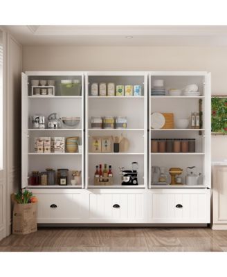 27.6'' W x 70.9'' H White Freestanding Utility Storage Cabinet, Pantry