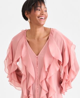 Women's Long-Sleeve Ruffled Blouse