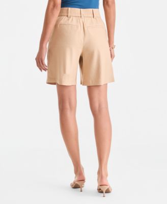Women's High-Rise Linen Bermuda Shorts