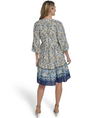 Petite V-Neck Tiered Dress