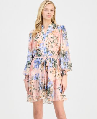 Women's Belted Tiered Dress