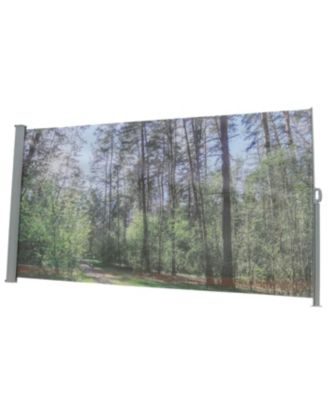 71"x138" Retractable Side Awning Screen, Semi-transparent, UPF50+, for Garden/Balcony