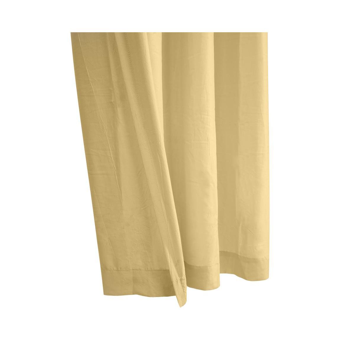 Habitat Harmony Light Filtering Crinkled Texture on Supple Drapeable Flowing Fabric Grommet Curtain Panel 52" x 63" Yellow