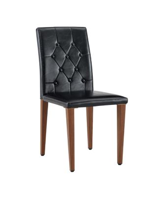 Streamdale Elegant PU Dining Chair with Ergonomic Buckle Backrest
